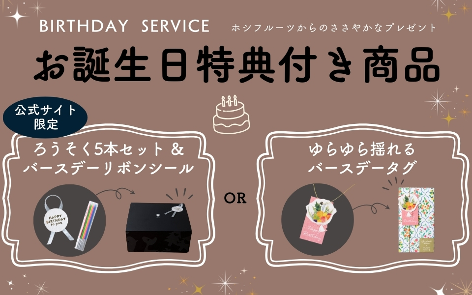 ホシフルーツ公式ショップ限定_お誕生日無料特典付きのスイーツ