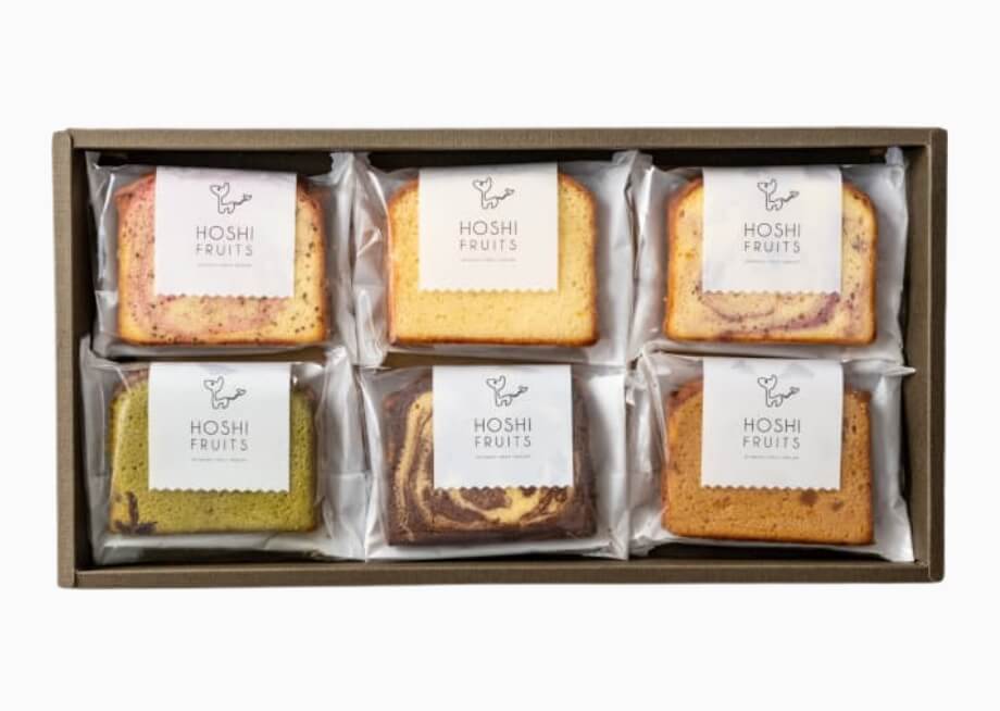 結婚祝いのお返し・内祝いにおしゃれなお菓子・旬のフルーツ_ホシフルーツ_果実のしっとりパウンドケーキ 6個