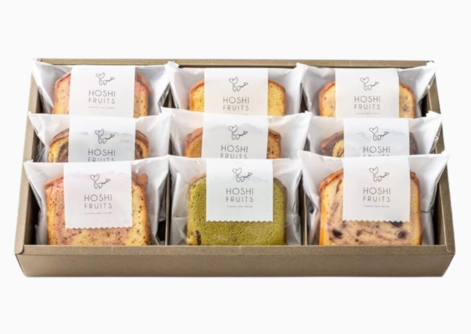 結婚式や二次会のプチギフト・引き出物・引き菓子_ホシフルーツフルーツと紅茶やキャラメルなどを組み合わせたフレーバーのパウンドケーキ。