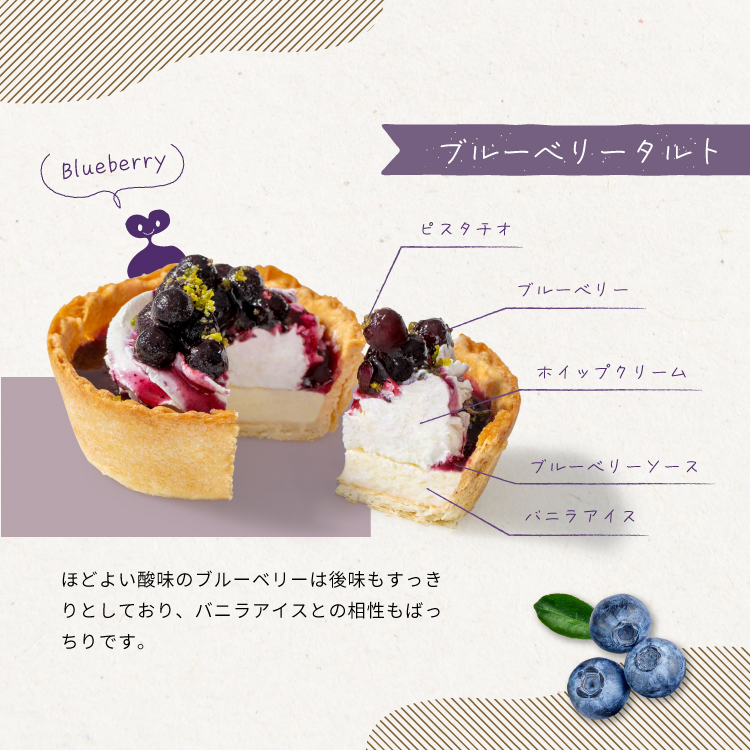 ブルーベリーのアイスクリームタルト