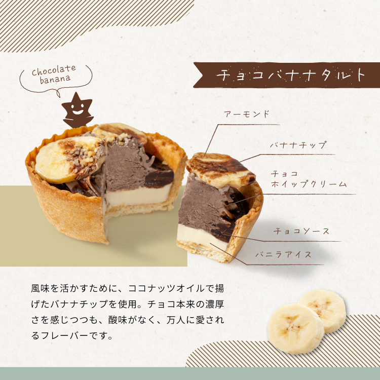 チョコバナナのアイスクリームタルト