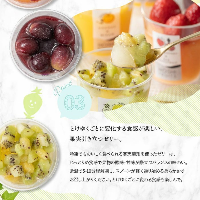 とけゆくごとに変化する食感が楽しい、果実引き立つゼリー_ホシフルーツ_期間限定｜フローズンフルーツジュレ 8個