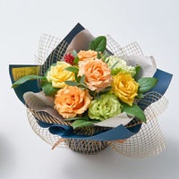 ホシフルーツ_メロンと薔薇のギフトセット_花と実の極み きらら星　静岡県産アールスメロン＆そのまま飾れる薔薇アレンジメントパッション