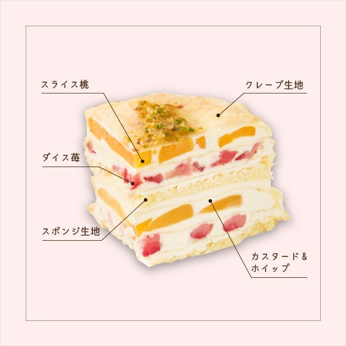 ホシフルーツ_桃と苺のミルクレープ　Kasane