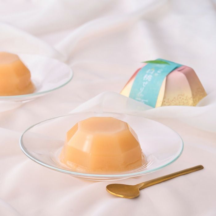 桃を使ったゼリー_期間限定｜ホシフルーツ　山梨の白桃ぜりぃ　９個