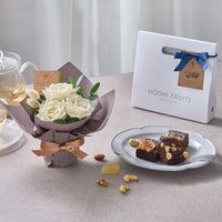 ミニアレンジメントピュア＆ホシフルーツ贅沢ブラウニー３個